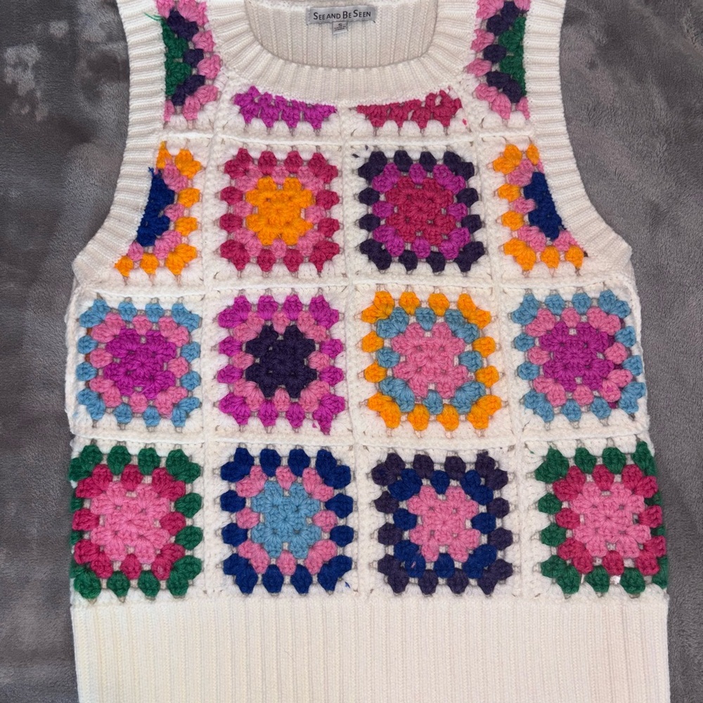 Colorful Crochet Knit Tank Top